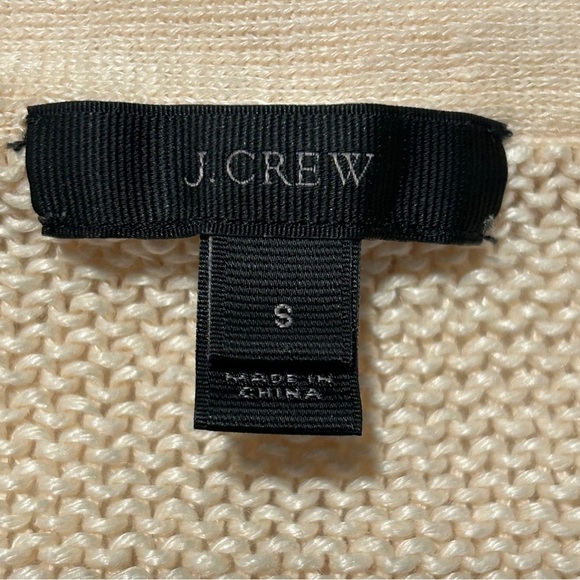 J. Crew Beige Lace-Up V-Neck Sweater crochet knit - Picture 5 of 5